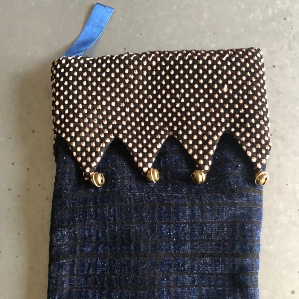 Blue and gold stocking